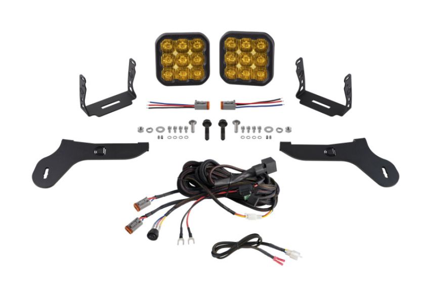 Diode Dynamics DD7347 17-20 Ford Raptor SS5 Bumper LED Pod Light Kit - Sport Yellow Driving