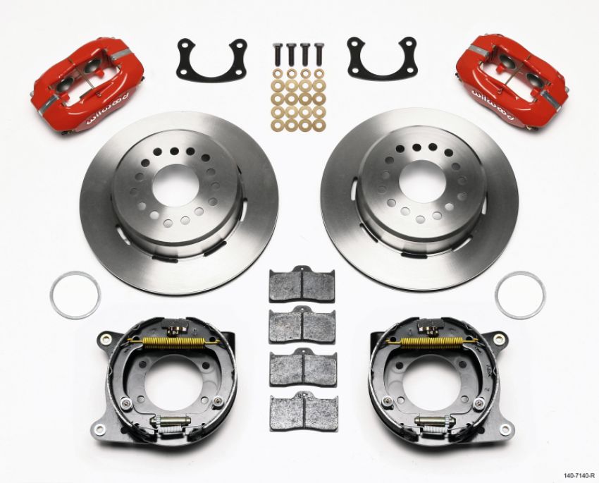 Wilwood 140-7140-R Forged Dynalite P/S Park Brake Kit Red New Big Ford 2.50in Offset