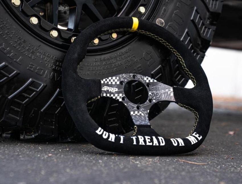 PRP Seats G248-TR PRP Dont Tread on Me Comp-R Suede Steering Wheel (D-Shaped)