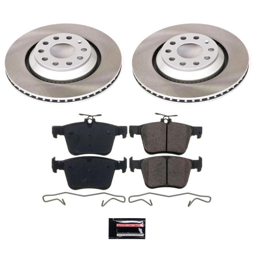 PowerStop SC7084 Semi-Coated Rotor and Low-Dust Ceramic Brake Pad Kit