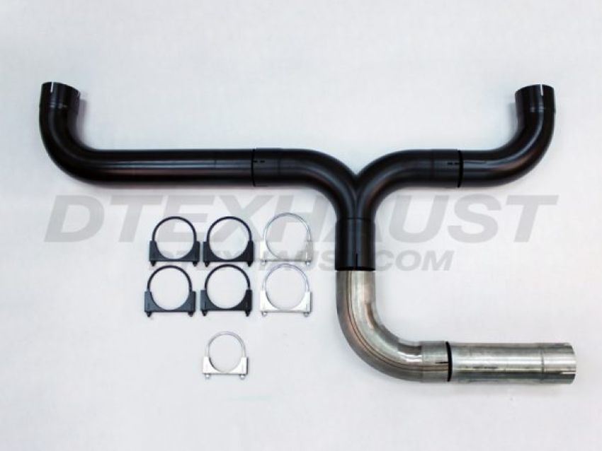Different Trend Diesel Stack Kit Black Powder Coated 409 Stainless Steel 4″ Universal Diesel Dual DK-400BK