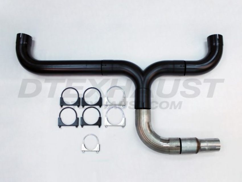 Different Trend Diesel Stack Kit Black Powder Coated 409 Stainless Steel 5″ Universal Diesel Dual DK-500BK