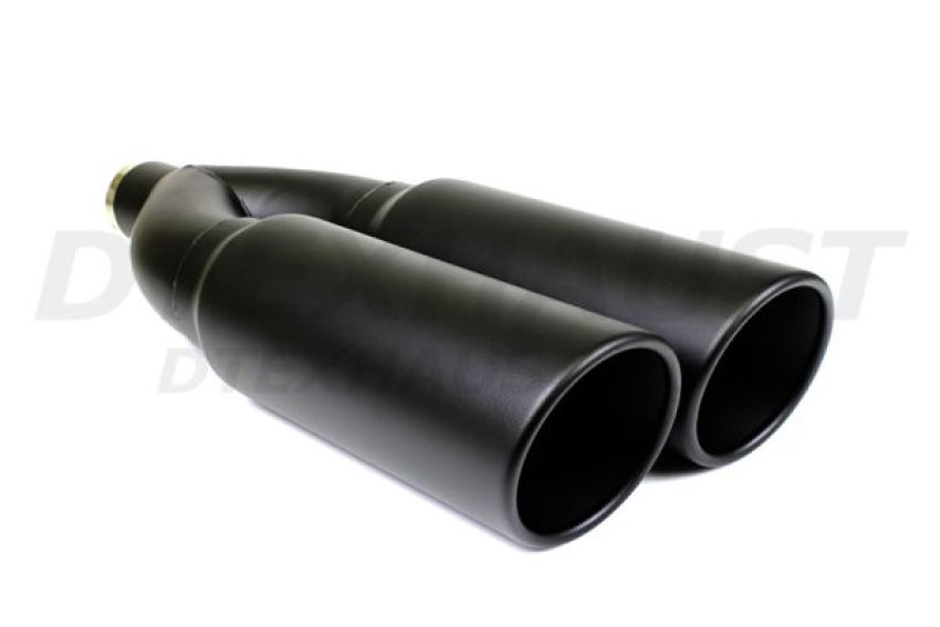 Different Trend Black Powder Coated 4″ Dual Double Wall Rolled Slant DT-24038DLBK