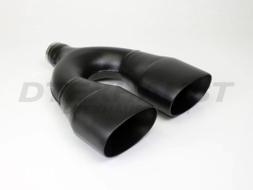 Different Trend Black Powder Coated Dual Oval Round Double Wall DT-24065DLBK