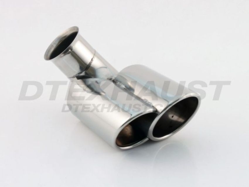 Different Trend Hi-Polished Tips Direct Fit Double Rolled Driver Side Behind Bumper DT-24084L