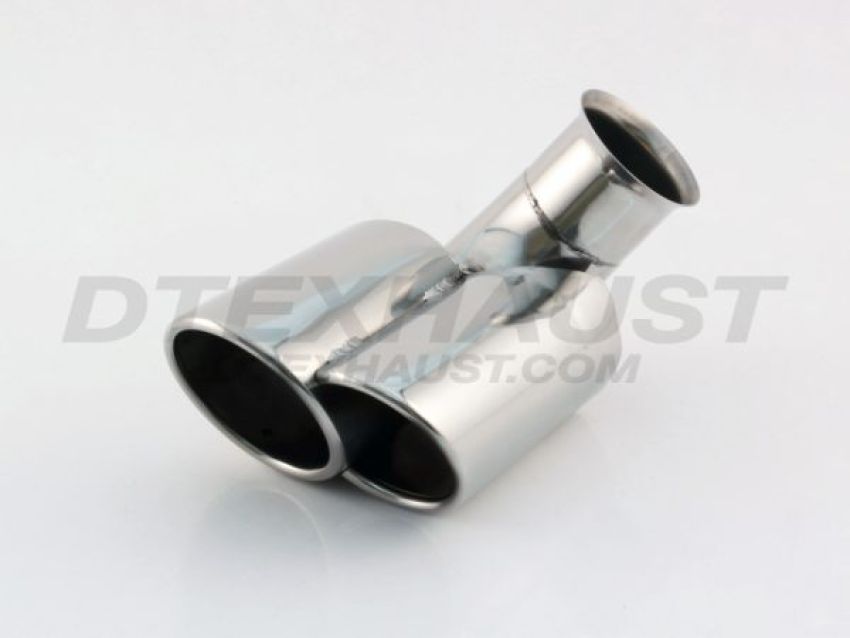 Different Trend Hi-Polished Tips Direct Fit Double Rolled Passenger Side Behind Bumper DT-24084R