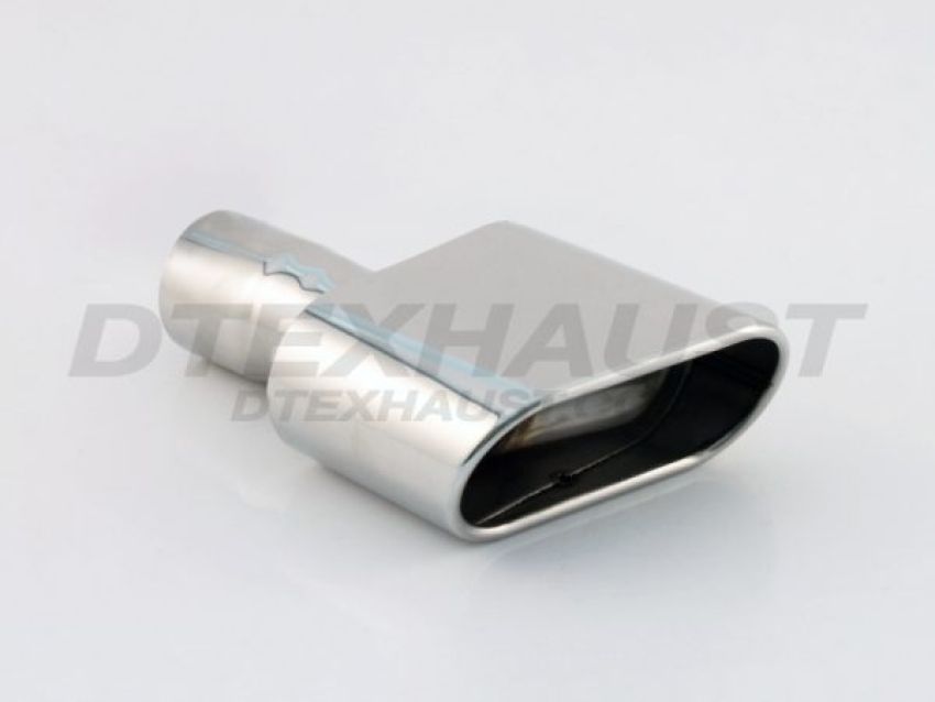 Different Trend Hi-Polished Tips Rectangular Double Wall Driver Side Behind Bumper DT-24086L