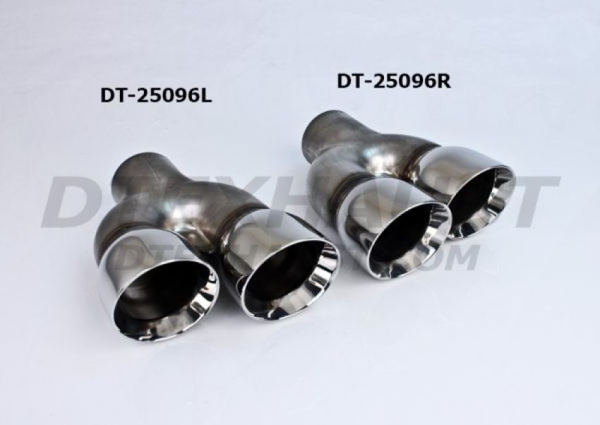 Different Trend Hi-Polished Tips Dual Parallel 3” Double Wall Angle Tip Driver Side DT-25096L