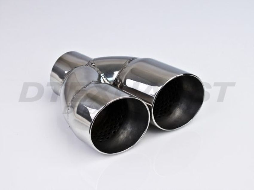 Different Trend Hi-Polished Tips Dual 2.50″ Double Wall Sideway DT-24102DS