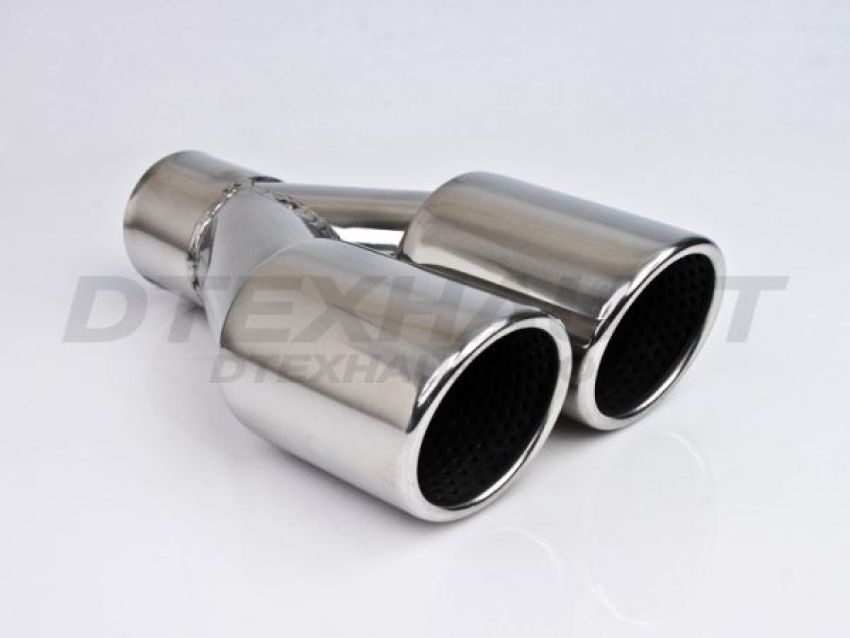 Different Trend Hi-Polished Tips Dual 3″ Resonated Rolled Angle Tip DT-24103