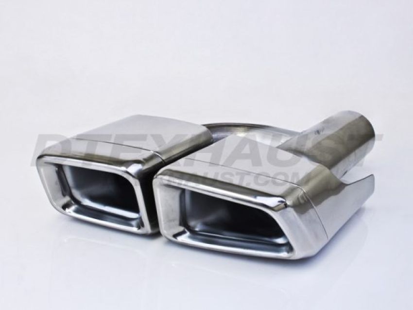 Different Trend Hi-Polished Tips Dual Double Wall Square Tip Passenger Side DT-24138R