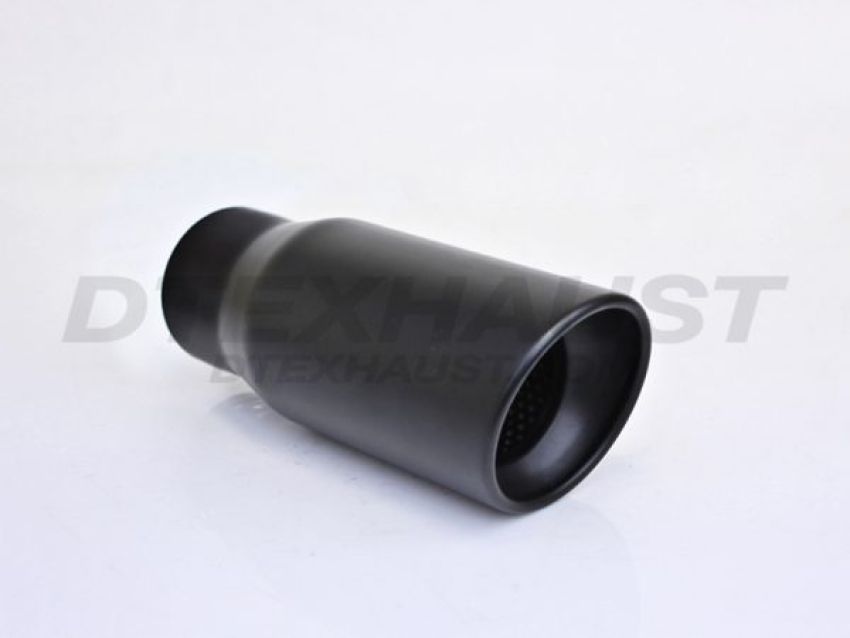 Different Trend Black Powder Coated 4″x 9″ Resonated Slanted Tip DT-24147BK