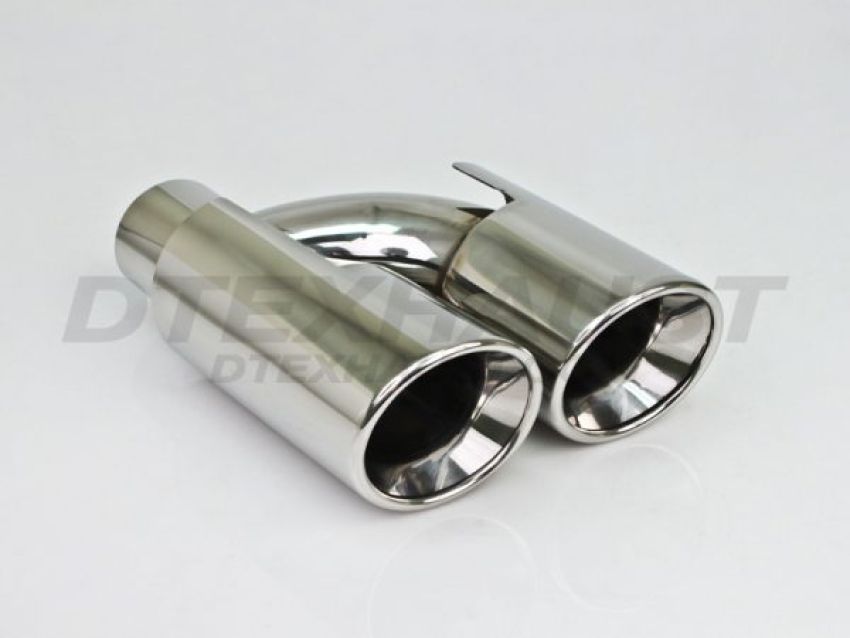 Different Trend Hi-Polished Tips Dual 3.5″ Double Wall Sideways Rolled Slant Driver Side DT-24153L