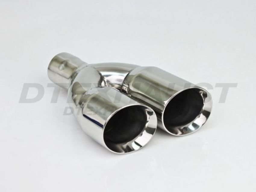 Different Trend Hi-Polished Tips Dual 3″ Double Wall Sideways Tip DT-24154