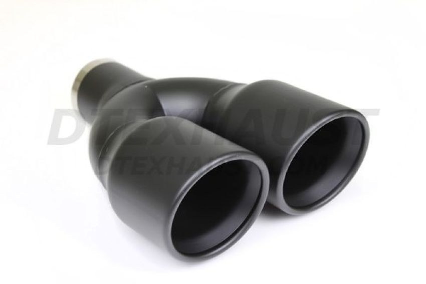 Different Trend Black Powder Coated Dual 3.5″ Double Wall Rolled Slant DT-24161BK
