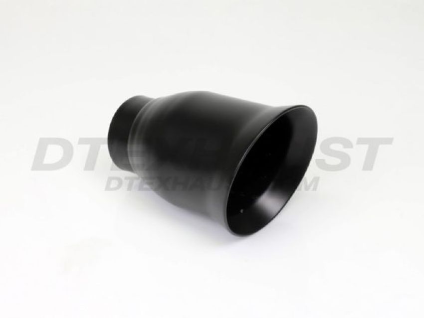 Different Trend Black Powder Coated 4″ Resonated Angle Cut Bell Tip DT-24175BK