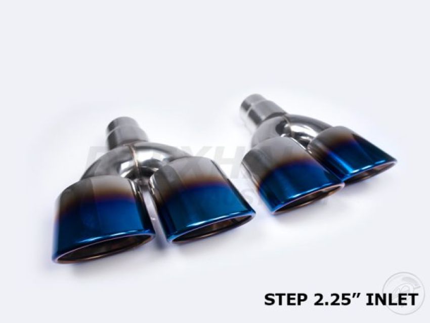 Different Trend 3.50″ Dual Rolled Angle Double-wall Blue Flame, Driver Side DT-24178LBF