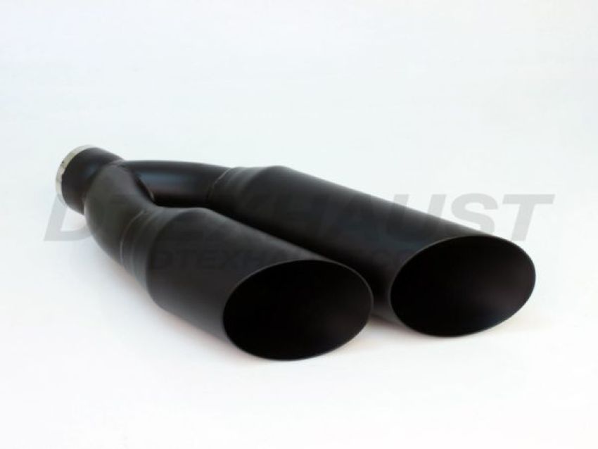 Different Trend Black Powder Coated 3.5″ Dual Single Wall Sideways Tip DT-243512DSBK