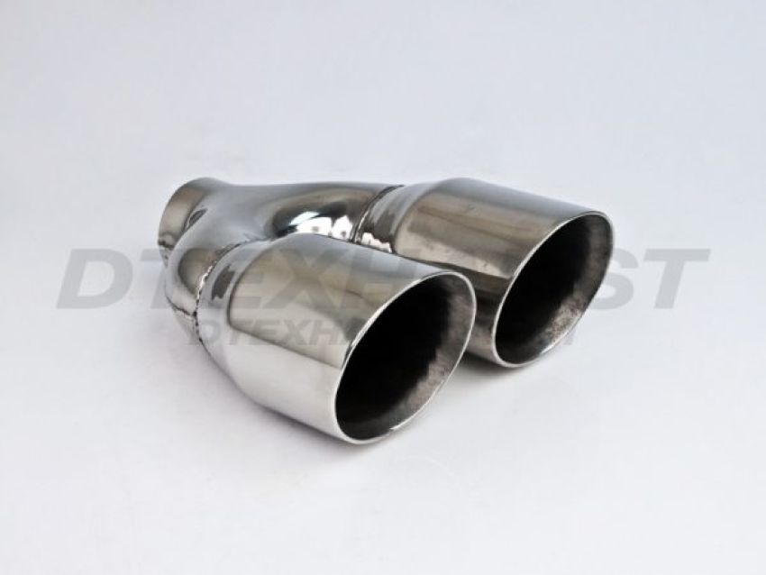 Different Trend Hi-Polished Tips Dual 3.50″ Double Wall Angle DT-25013BDL