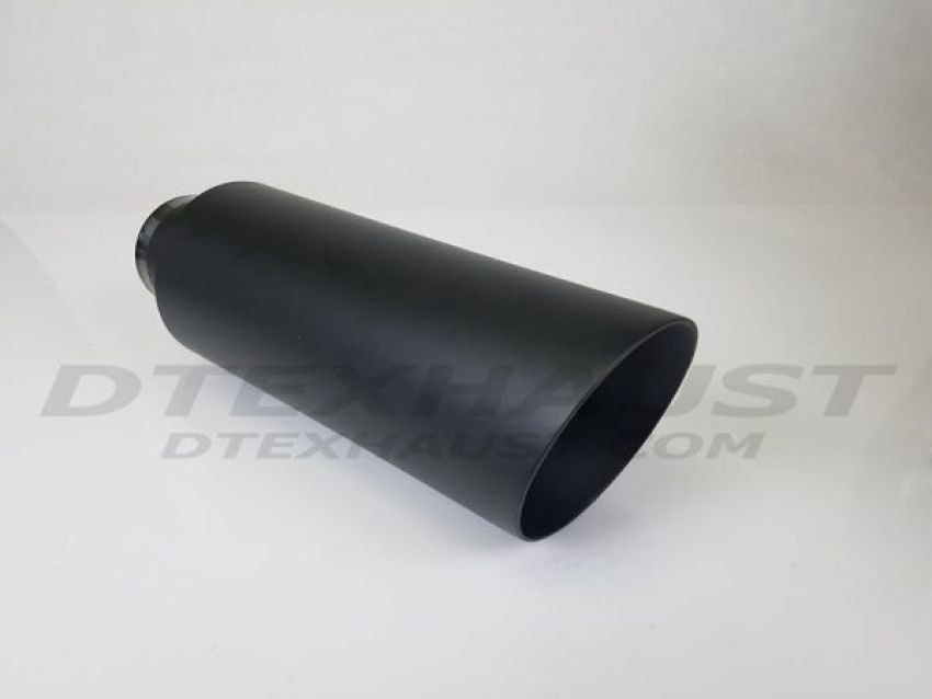 Different Trend Black Powder Coated, 4″ Double Wall Slanted Tip, I.d.: 2.5″ DT-25013CBK