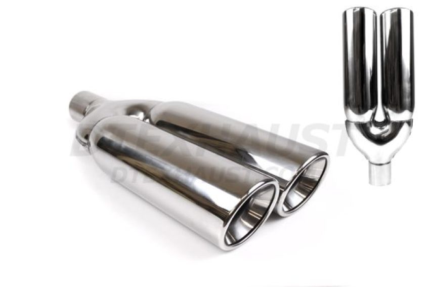 Different Trend Hi-Polished Tips Ss 4″ Dual Straight Double Wall Rolled Slant DT-25038DL