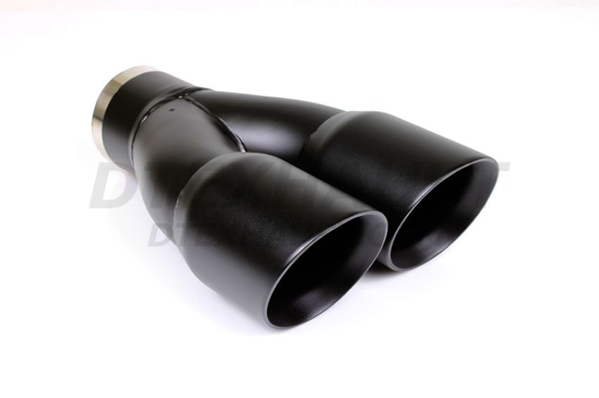 Different Trend Black Powder Coated Dual Parallel 3” Double Wall Angle Tip DT-25083BK