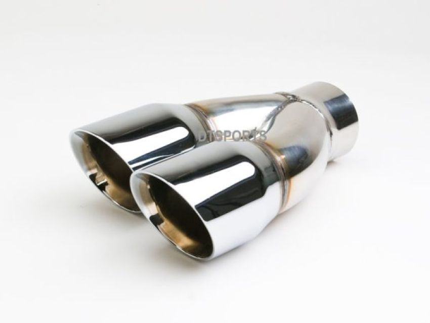 Different Trend Hi-Polished Tips Dual 3″ Double Wall Angle Passenger DT-25083R