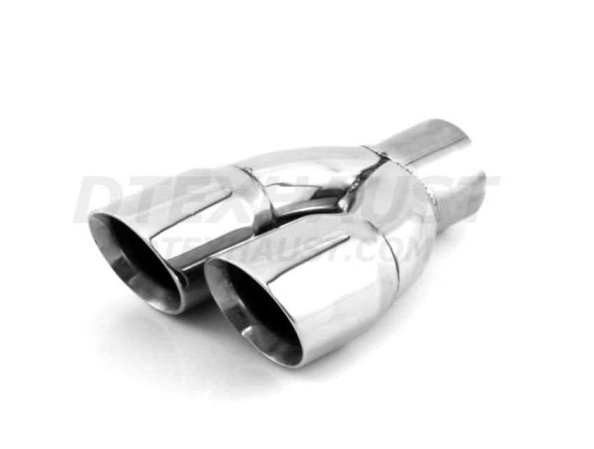 Different Trend Hi-Polished Tips Dual 3″ Double Wall Angle Passenger Side DT-30083R