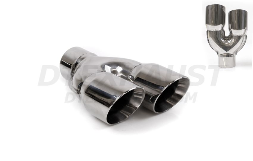 Different Trend Hi-Polished Tips 409 Ss Hogleg Dual Tip W/ Inlet “y” Stamp, Driver Side DT-30083YL
