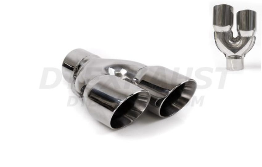 Different Trend Hi-Polished Tips 409 Ss Hogleg Dual Tip W/ Inlet “y” Stamp, Driver Side DT-25083YL