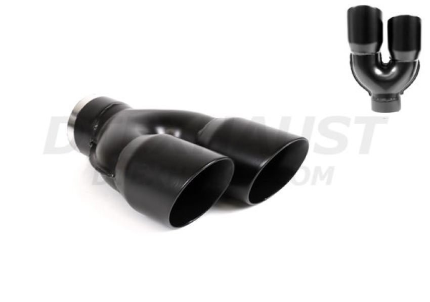 Different Trend Black Powder Coated Dual Double Wall Staggered Angle Tip Driver DT-30083YLBK