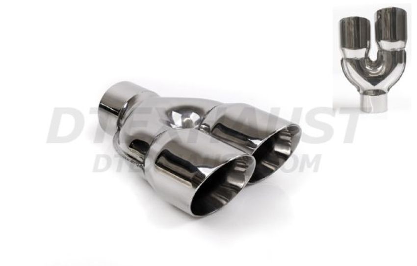 Different Trend Hi-Polished Tips 409 Ss Hogleg Dual Tip W/ Inlet “y” Stamp, Passenger Side DT-30083YR