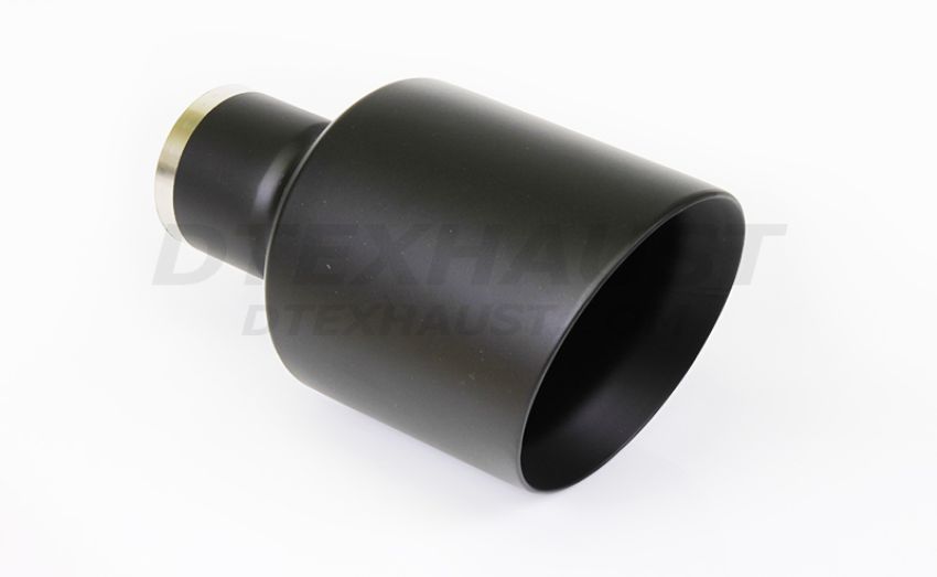 Different Trend Black Powder Coated, Closed Casing 5″ * 9″ Double-wall Angle Tip DT-30113EBK