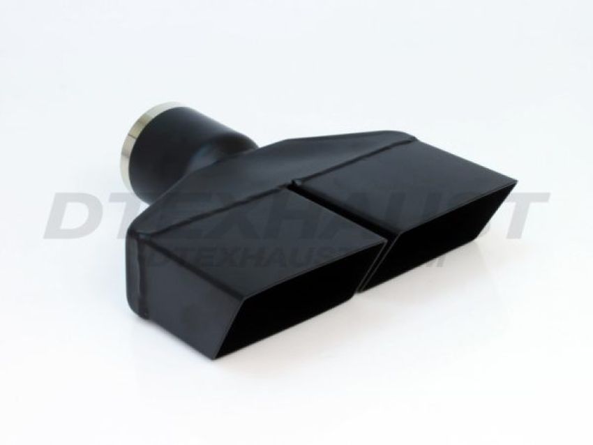 Different Trend Black Powder Coated Dual Single Wall Square Tip DT-25152BK