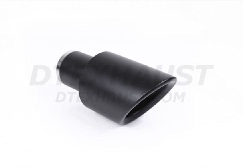 Different Trend 304 Ss, Black Powder Coated 4″ Double-wall Rolled Edge Angle Tip DT-25201BK