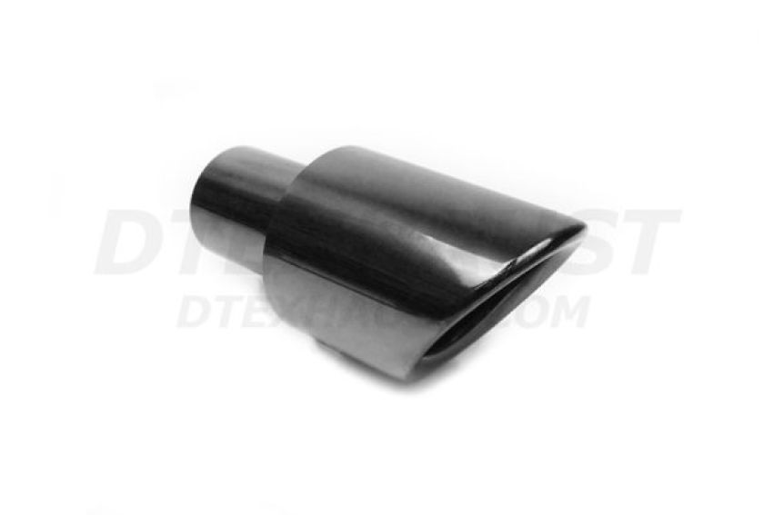 Different Trend Black Chrome Look 4″ Double-wall Rolled Edge Angle Tip DT-25201BL