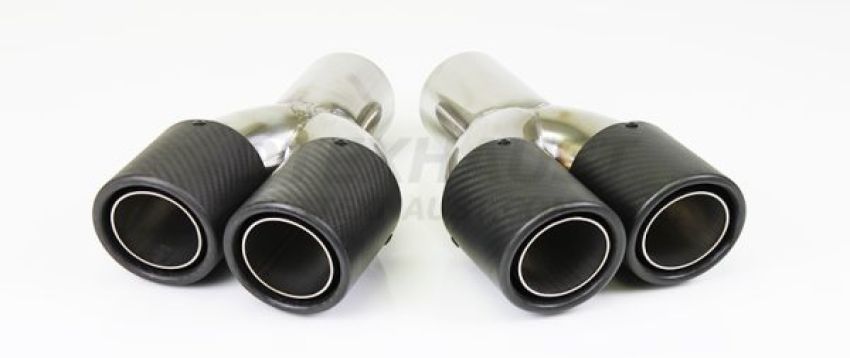 Different Trend 3″ Dual Double Layer Carbon Fiber Rolled Edge Exhaust Tip DT-25208R