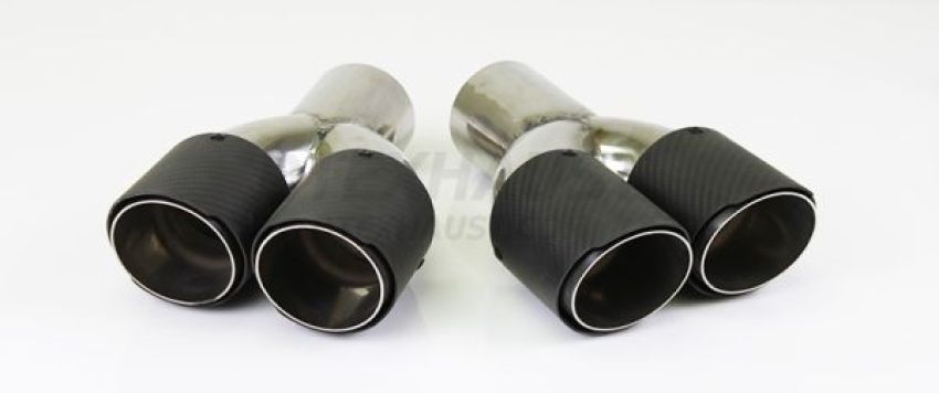 Different Trend 3″ Dual Double Layer Carbon Fiber Angle Exhaust Tip DT-25209L