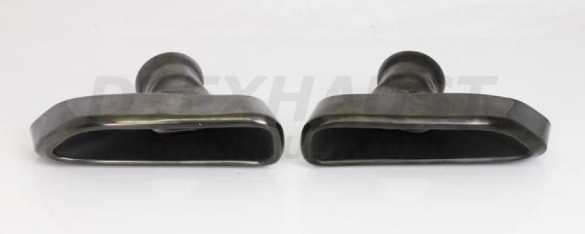 Different Trend Black Chrome Pvd Black Chroming 8 3/4″x3″ Rectangular Double Wall Tips Pass DT-25214RBL