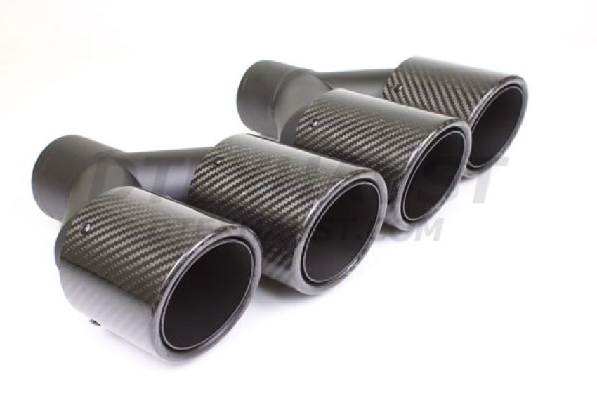 Different Trend 3.5″ Dual Double Wall Angle Glossy Carbon Fiber Tip Passenger Si DT-25222R