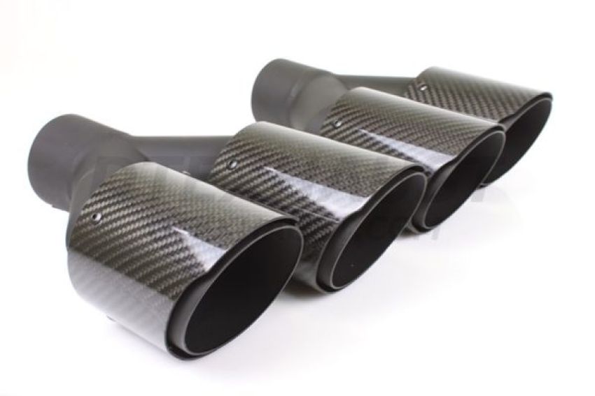 Different Trend 3.5″ Dual Double Wall Slant Glossy Carbon Fiber Tip Passenger Si DT-25224R