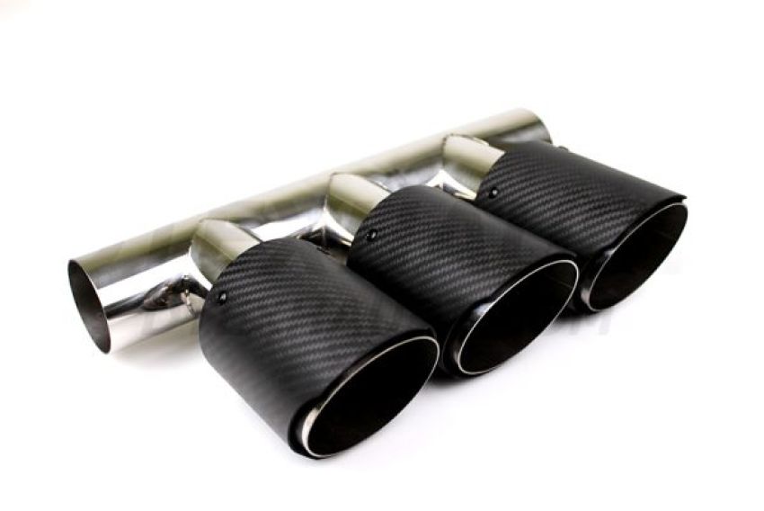 Different Trend Double Angle Cut Carbon Fiber Triple Exhaust Tip. Inner Tube Bl DT-25227