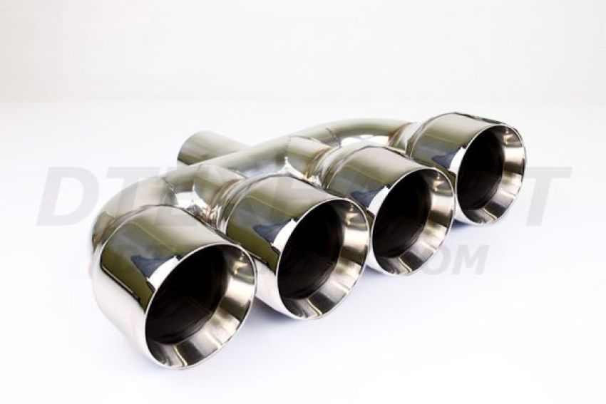 Different Trend Hi-Polished Tips 304 Ss Double Wall Quad Exhaust Tip DT-25228