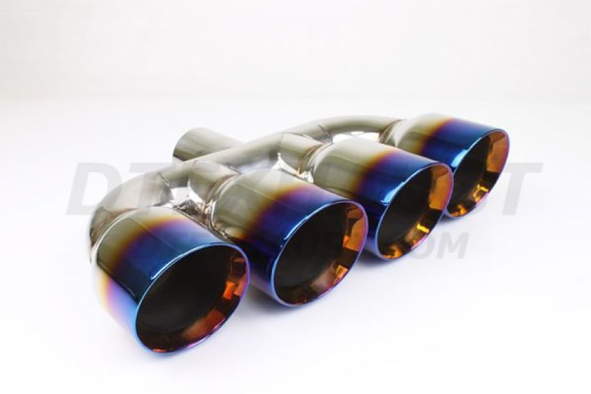 Different Trend Double Wall Quad Exhaust Tip W/ Blue Flame DT-25228BF
