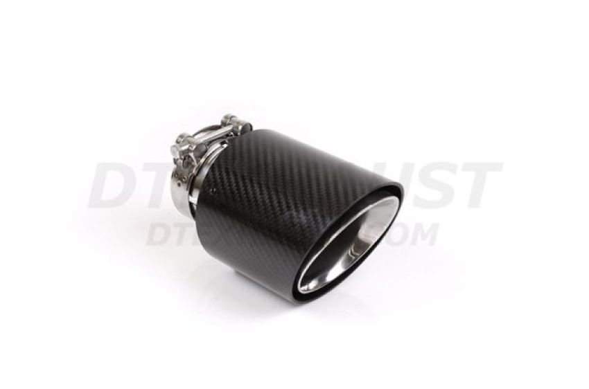 Different Trend Glossy Carbon Fiber Exhaust Tip, Double Layer Double Wall With Clamp DT-25314G