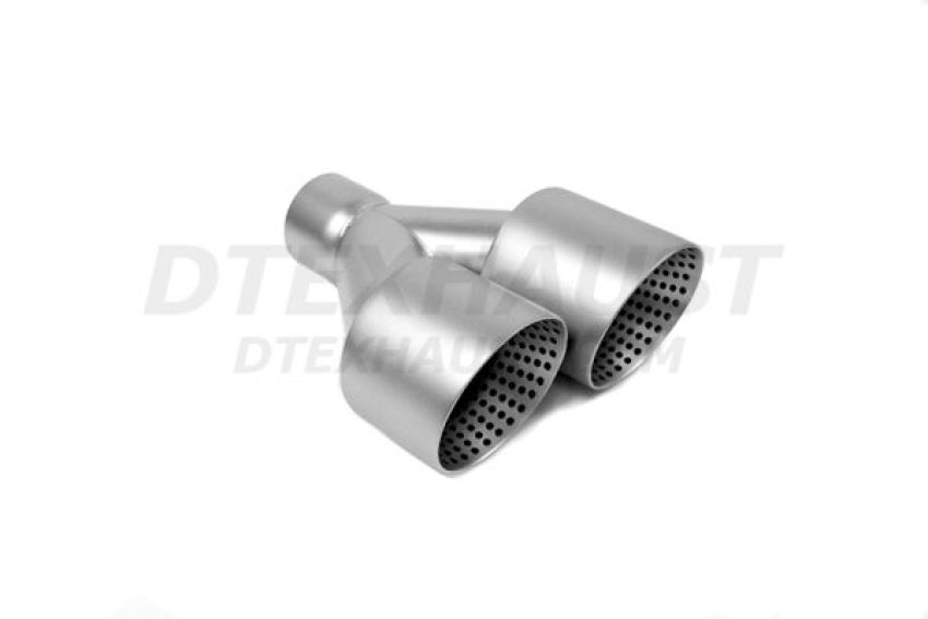 Different Trend Matte Grey Exhaust Tips Matte Grey Dual 4” Polished Exhaust Tip, Driver Side DT-25328CLMG