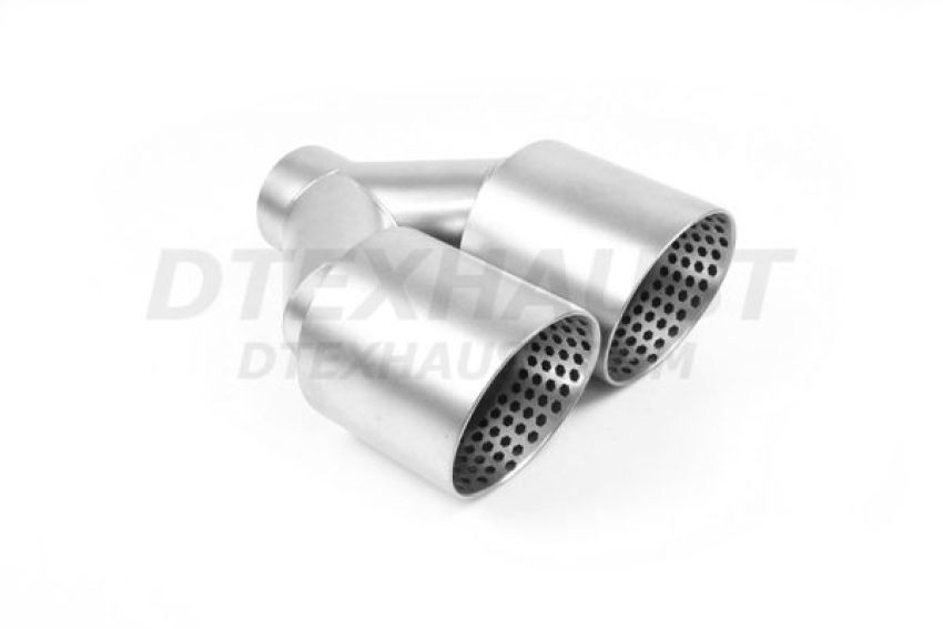 Different Trend Matte Grey Exhaust Tips Matte Grey Dual 4” Polished Exhaust Tips DT-25330CMG