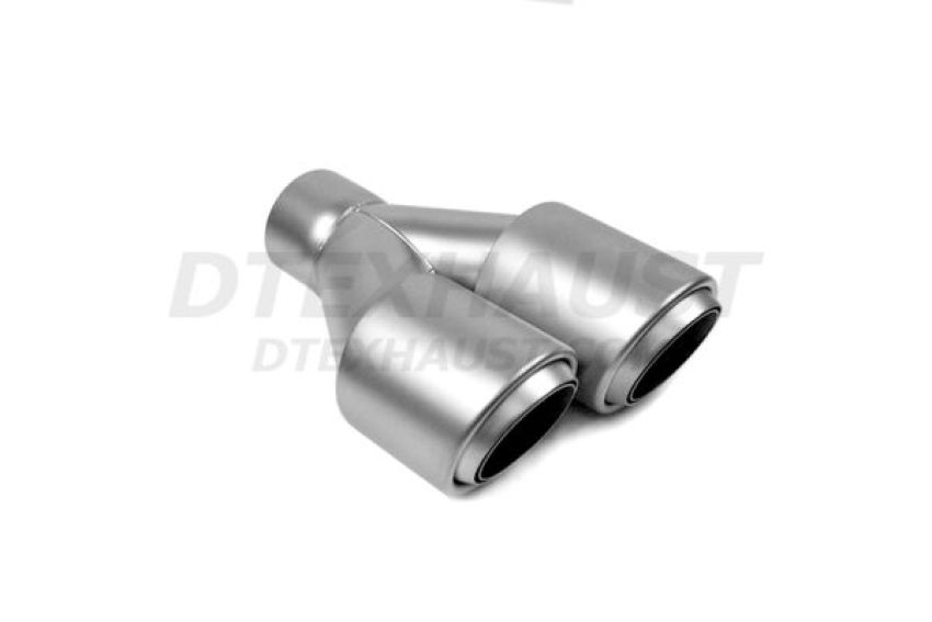 Different Trend Matte Grey Exhaust Tips Matte Grey Dual 3.5” Polished Exhaust Tips, Driver Side DT-25333LMG