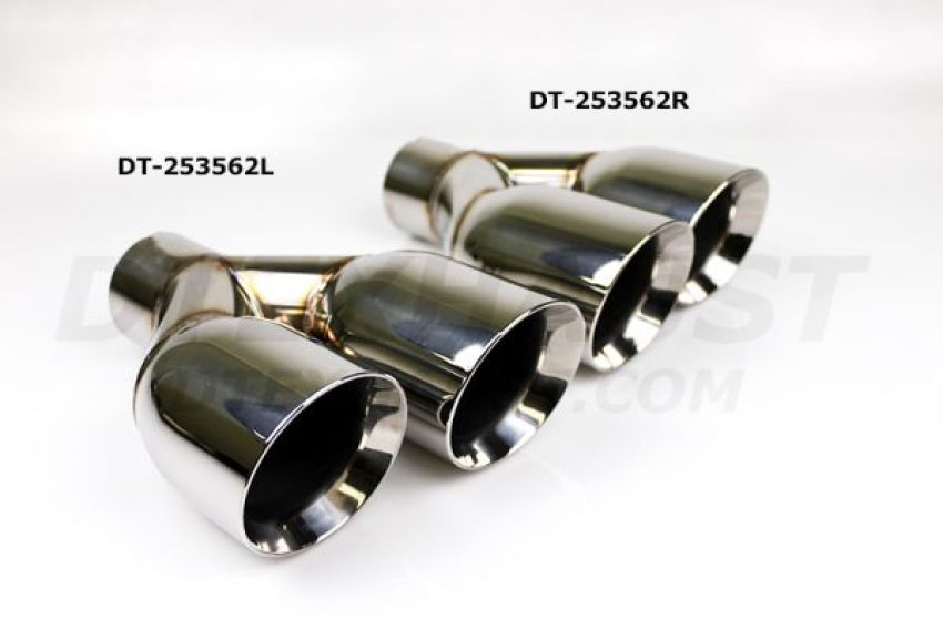Different Trend Hi-Polished Tips Dual 3.50” Double Wall Staggered Slant, Passenger Side DT-253562R