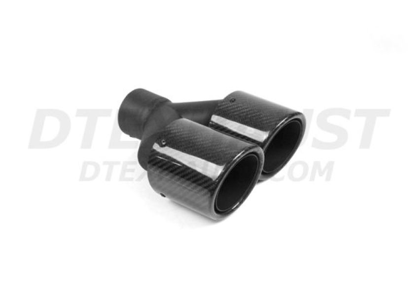 Different Trend Glossy Carbon Fiber With 304 Ss Black Powder Coated Double Layer Rolled Angle Tip, Tig-weld, Passenger Side DT-25422R